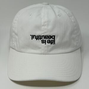 Life is Beautiful Dad Hat Baseball Cap Music Festival Las Vegas Strapback White